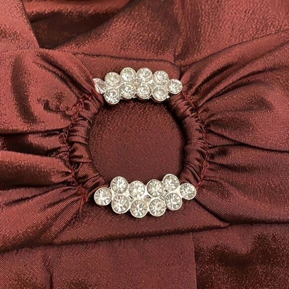 R&M Richards Maroon Red Cocktail Jacket Top Womens Size 12 Rhinestones NEW - Picture 10 of 12